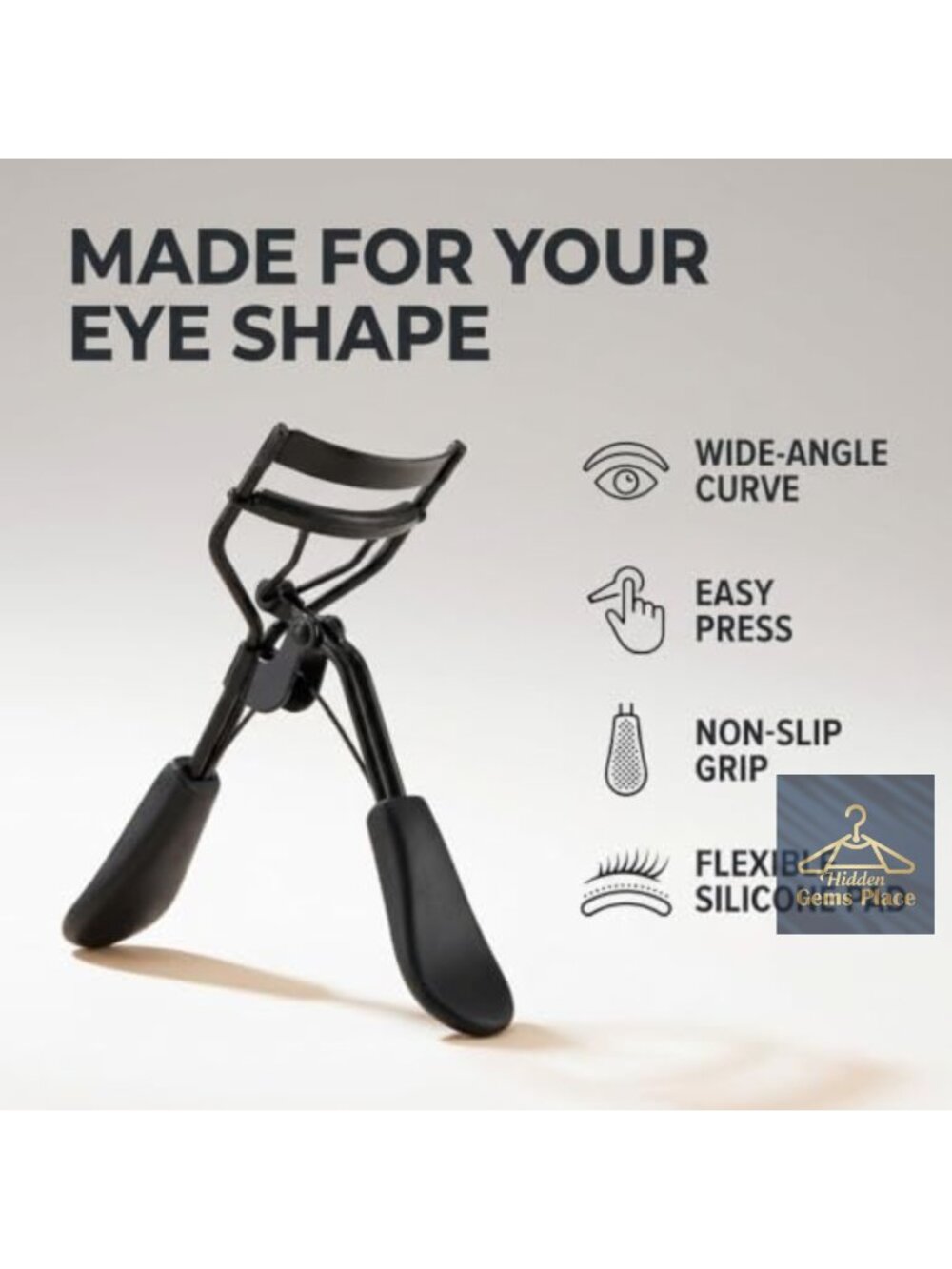Professional Eyelash Curler with Replacement Pad, Metal, Ergonomic, Travel-Size - Picture 5 of 5